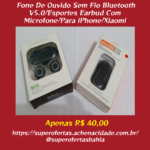 Fone De Ouvido Sem Fio Bluetooth V5.0 Esportes Earbud Com Microfone Para iPhone Xiaomi.fw